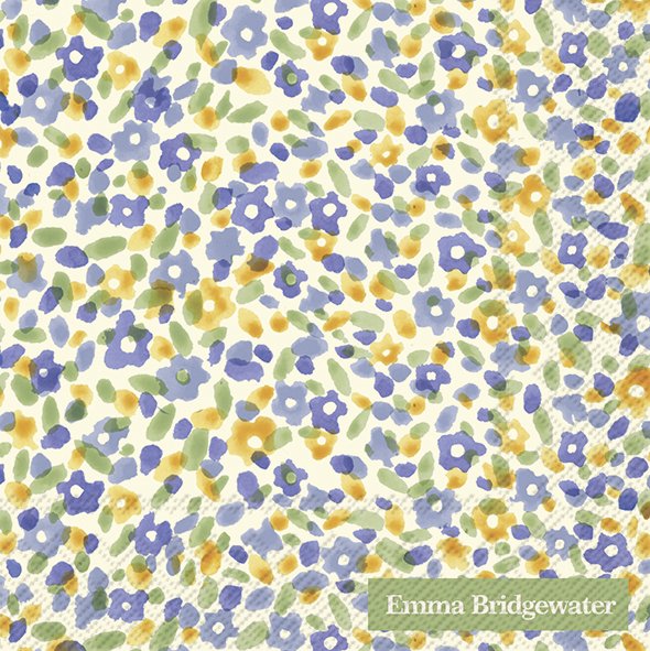 PapierserviettenWILDFLOWER MEADOW cream, 25 x 25 cm Cocktailservietten Emma Bridgewater