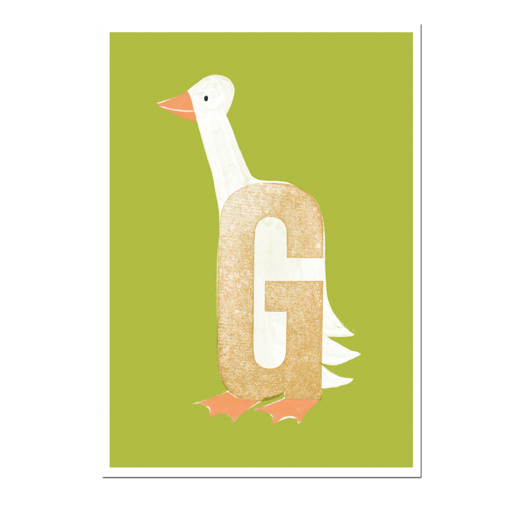 % Postkarte Das ABC - G - von schönegrüsse, Neon, Gans