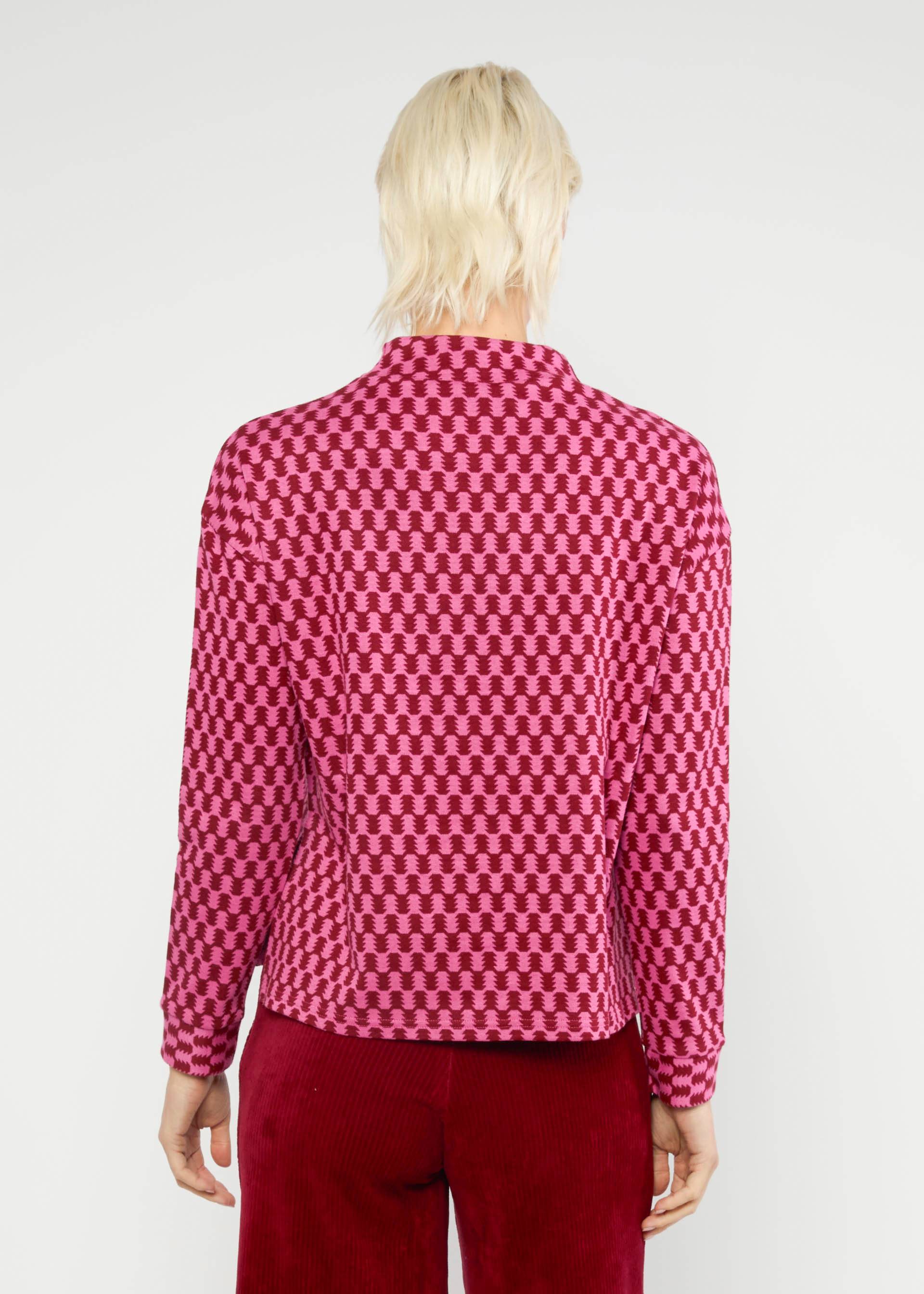 % Blutsgeschwister Pullover Catch My Vibe - pink urban check