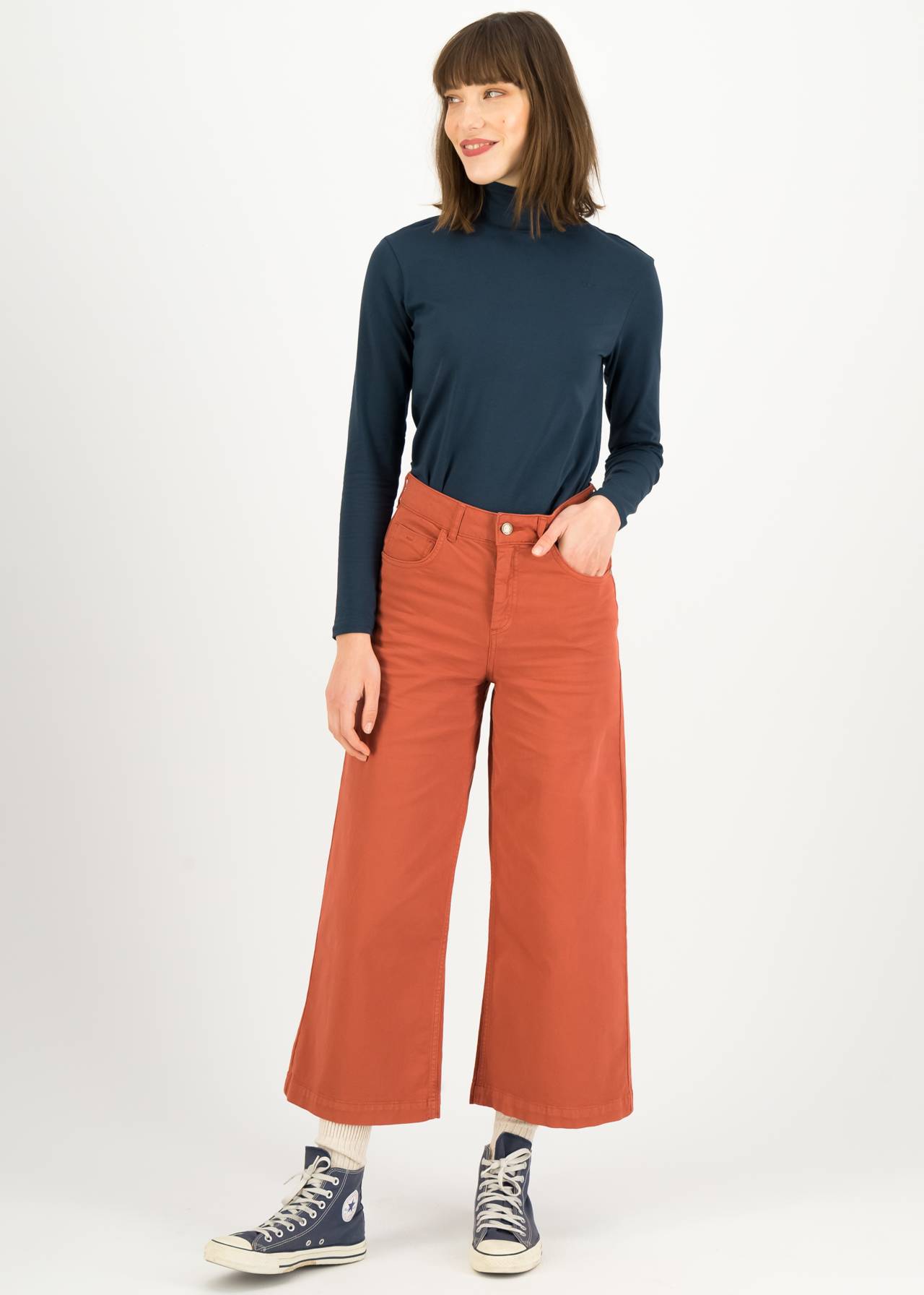 % Blutsgeschwister  Hose High Waist Culotte,  light brown sugar, Größe L / 40 %%