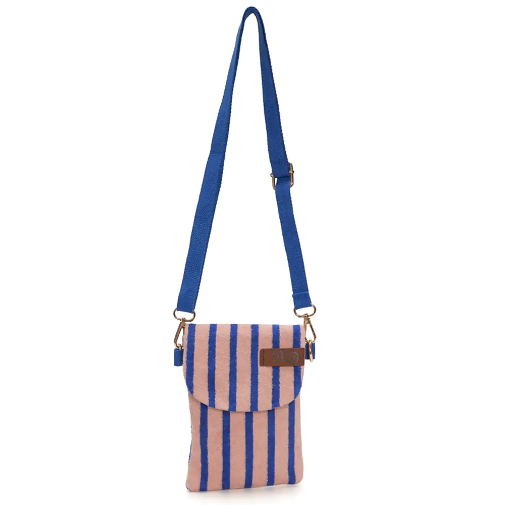 LOT83 Handytasche HANNA 05, Frottee,  Streifen Blau-Rosa, ca. 10 x 19 cm