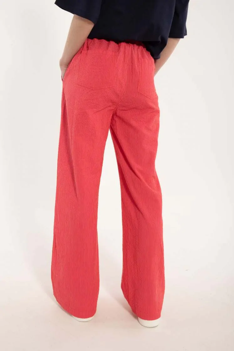 Danefæ Danenynne Searsucker Pants Super Pink/Bright Red
