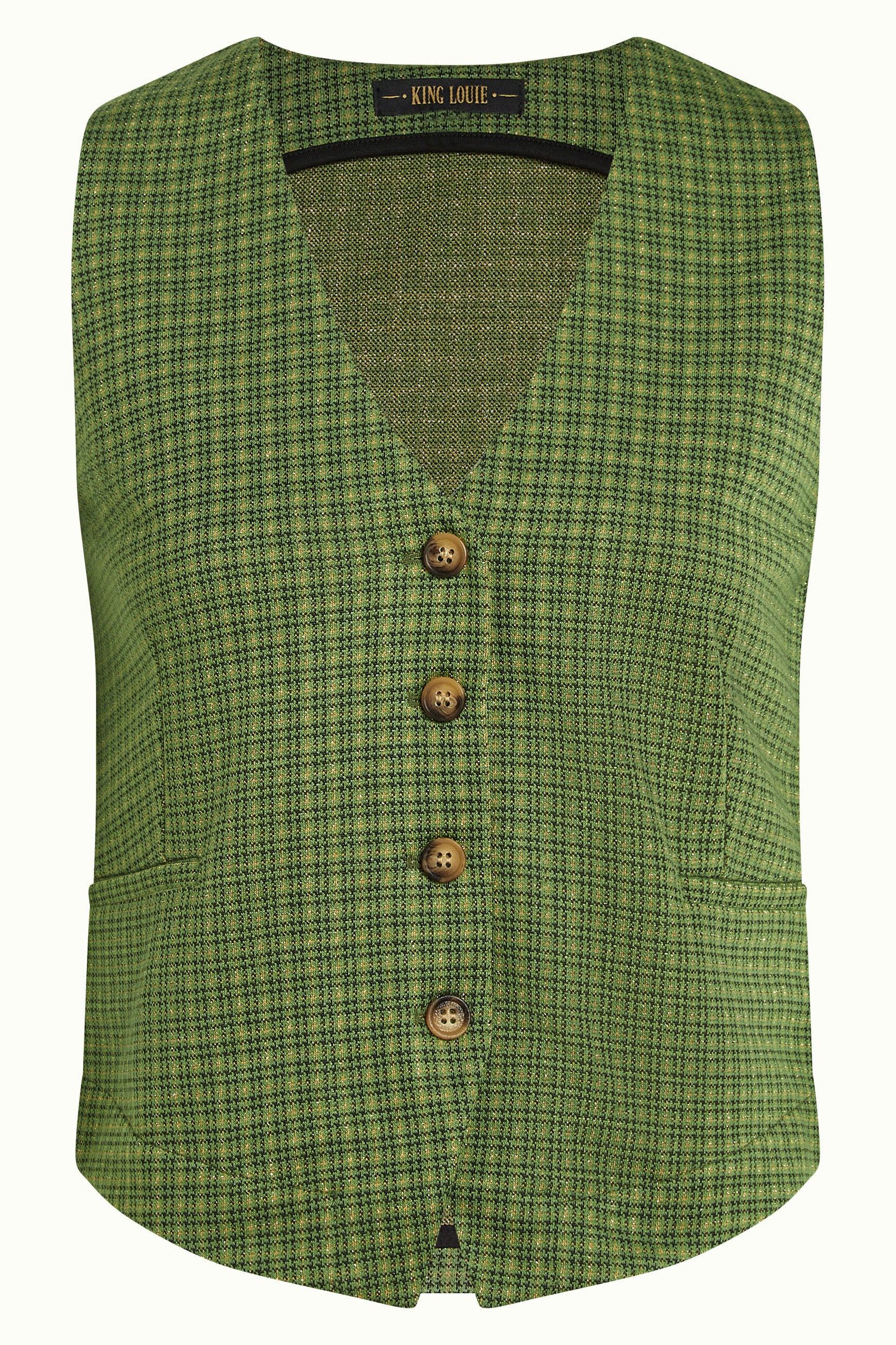 King Louie Bianca Weste / Gilet Ivy Check, Farbe Guacemole Green - Ivy Check 