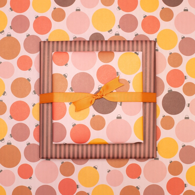 Geschenkpapier Weihnachtskugeln ca. 67 x 48 cm , beidseitig bedruckt  