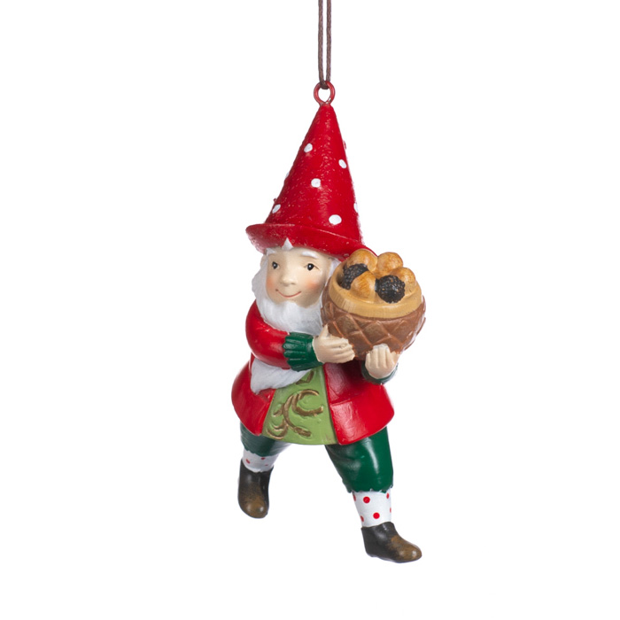 % Woodland Santa Gnom/Zwerg mit Korb, ca.8,5 cm  von  Catherine Collection / Goodwill    