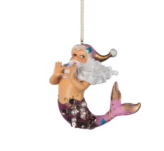 Goodwill Aufhänger kleiner Meermann Santa in Pink Weihnachtsmann ca.8,5 cm von  Catherine Collection / Goodwill     