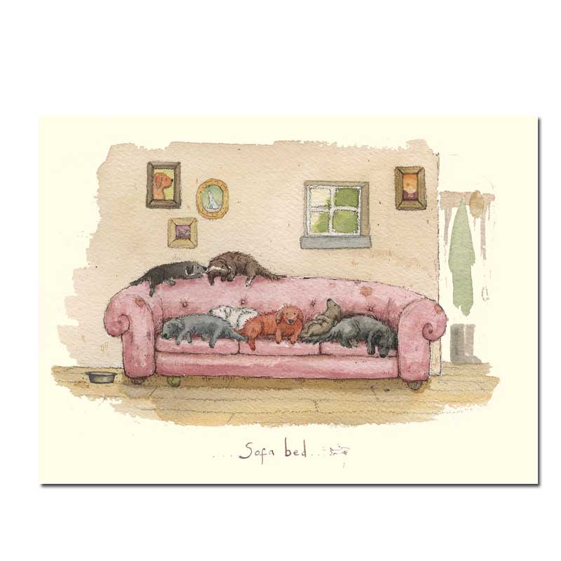Two Bad Mice Doppelkarte "Sofa Bed  " von Fran Evans