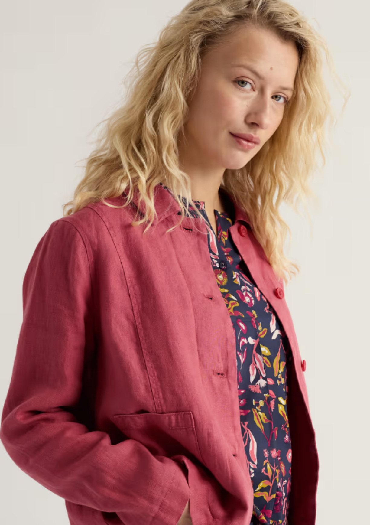 SEASALT CORNWALL Arame Leinenjacke, Farbe Echinacea