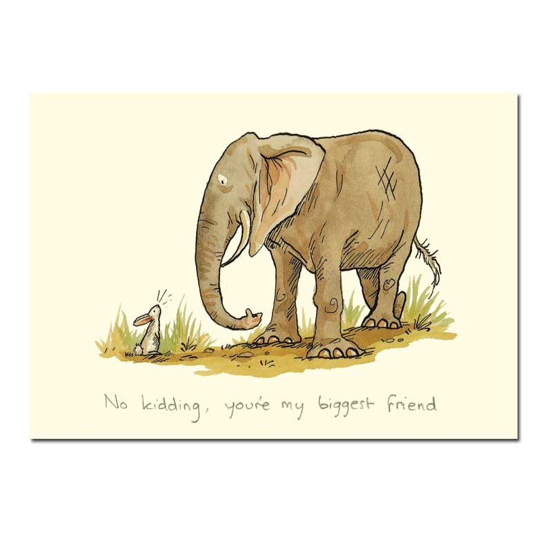Two Bad Mice Doppelkarte "My Biggest Friend" von Two Bad Mice aus England von Anita Jeram  ,Hase & Elefant