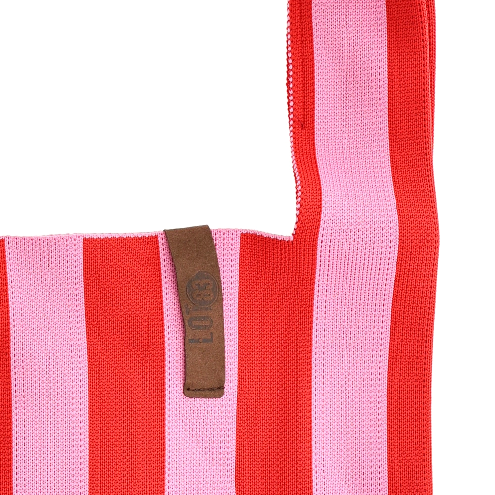 LOT83 Shopper Lois 53, Streifen Rot-Rosa, ca.  45 x 35 cm