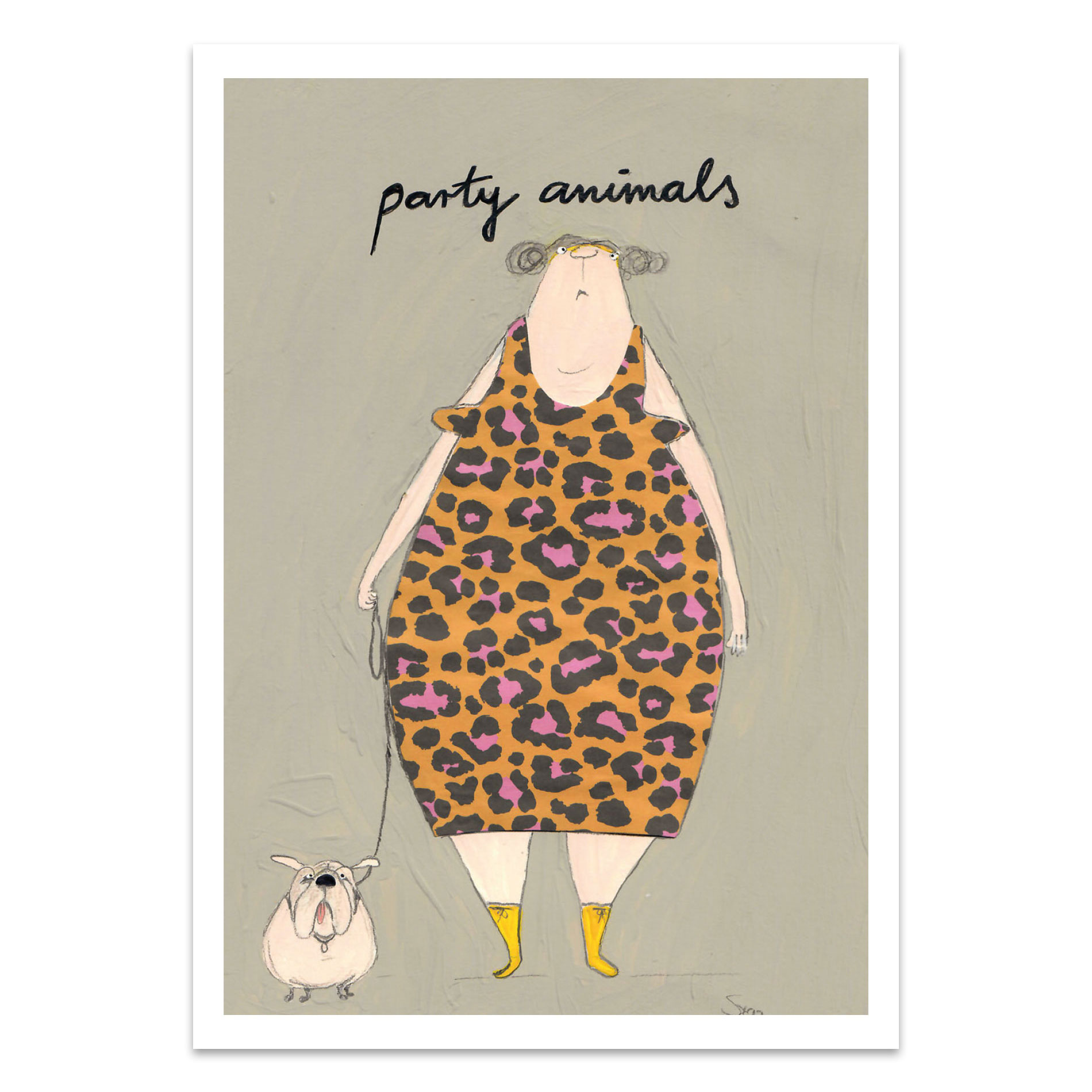 Postkarte kittiekatstudio "party animal" von kittiekatstudio