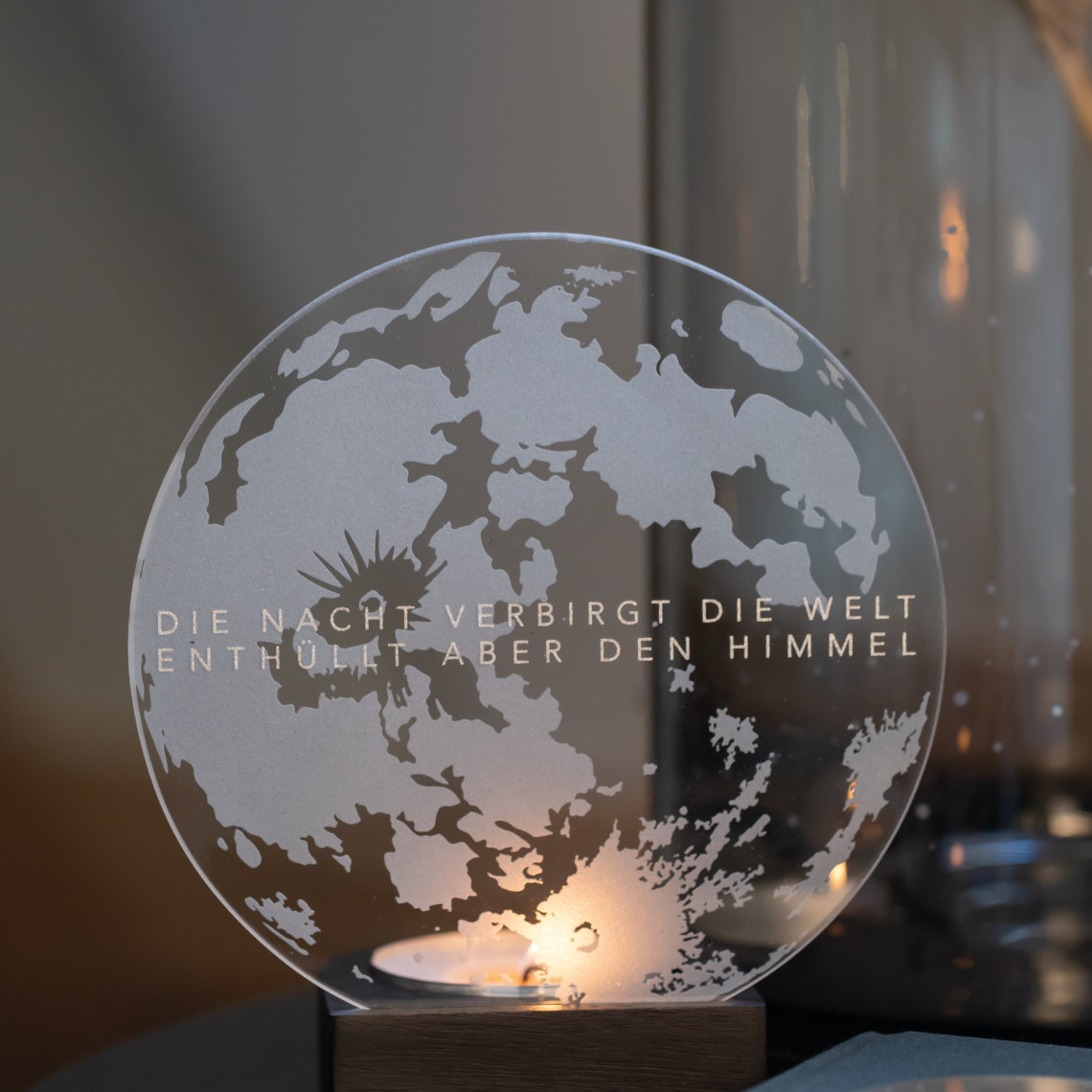 % Räder Mondnacht Glaspoesie Die Nacht , Höhe 17 cm, Ø 15 cm