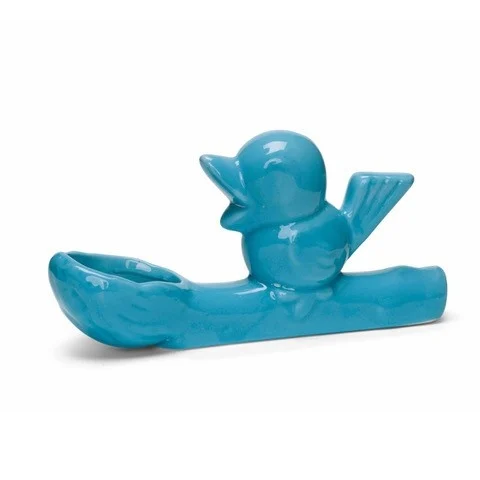 Flower Thief, Blau, kleine Vase mit Vogel  