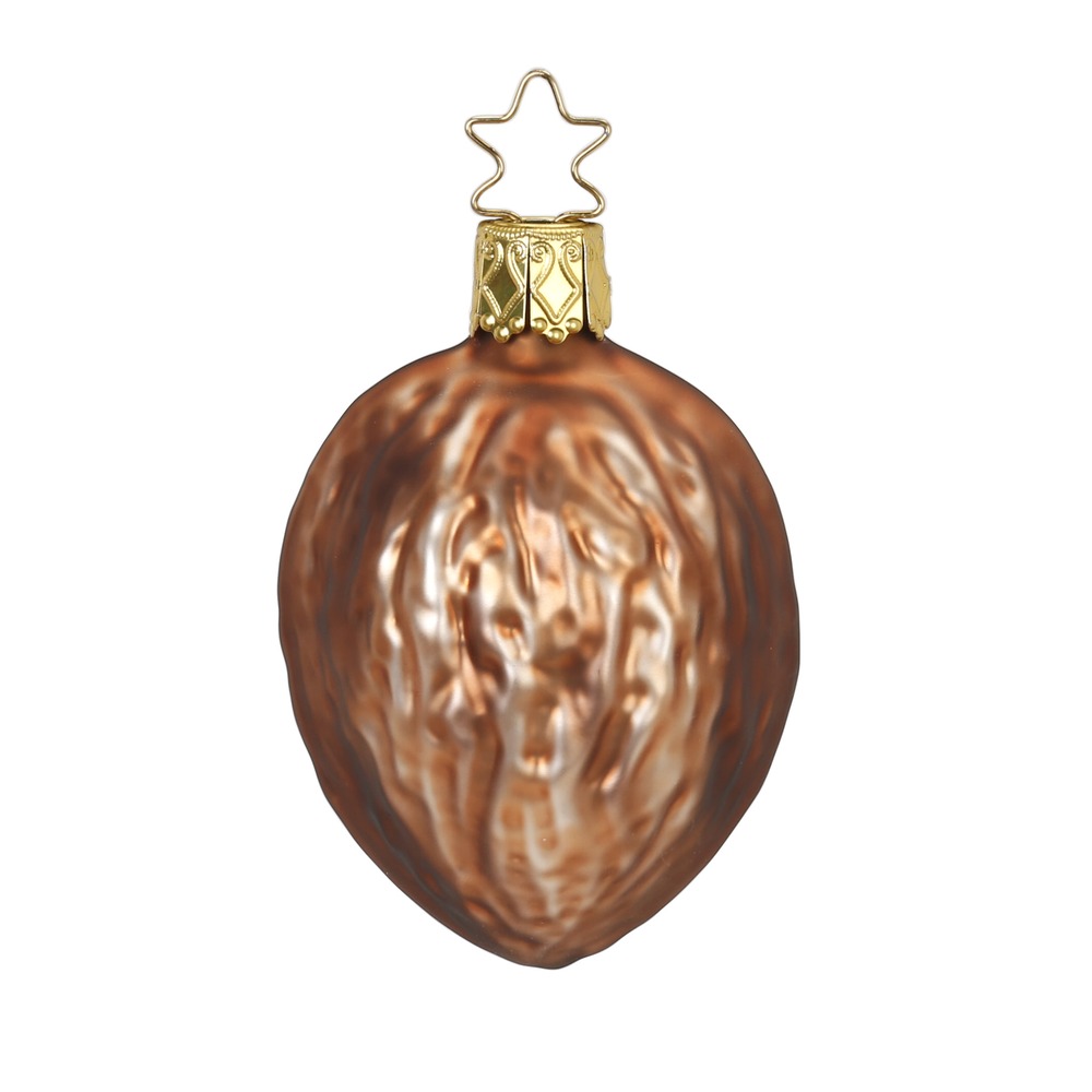 Inge Glas Walnuss, Christbaumkugel , ca.6,5 cm, Glas   
