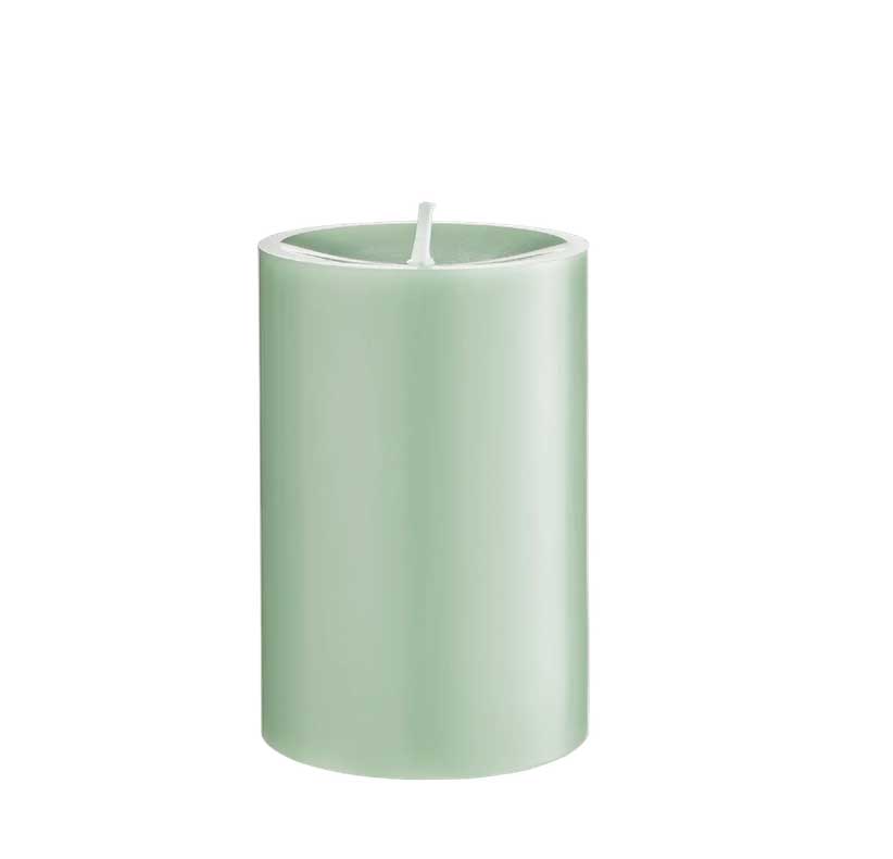 Engels Kerzen, Gegossene Stumpenkerze, D. 8 cm x 12 cm, Farbe: salbei