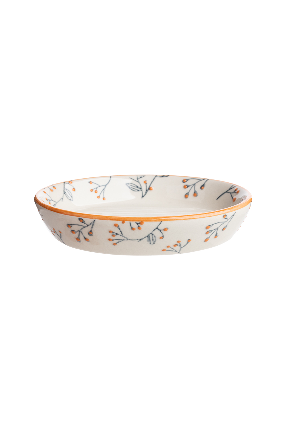Seifenschale ROMANTIC oval, grau-orange 