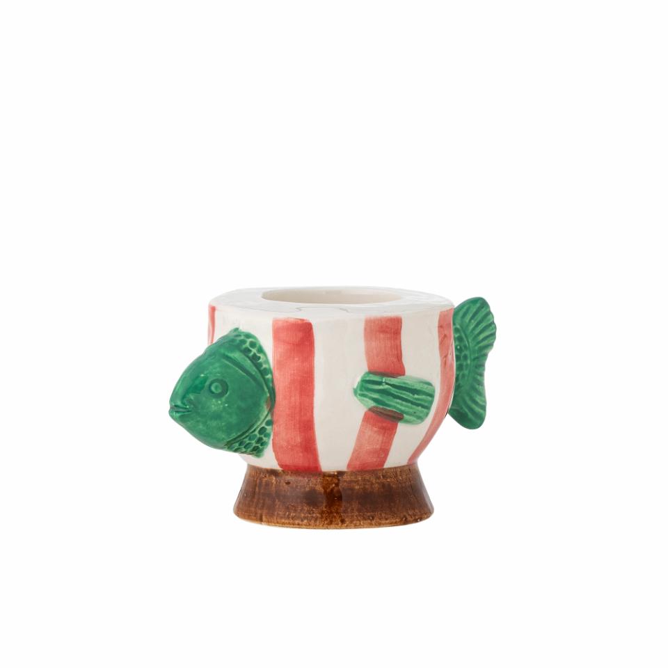 Codia Teelicht- und Kerzenhalter, FISCH,  Pink, Steingut von Bloomingville  