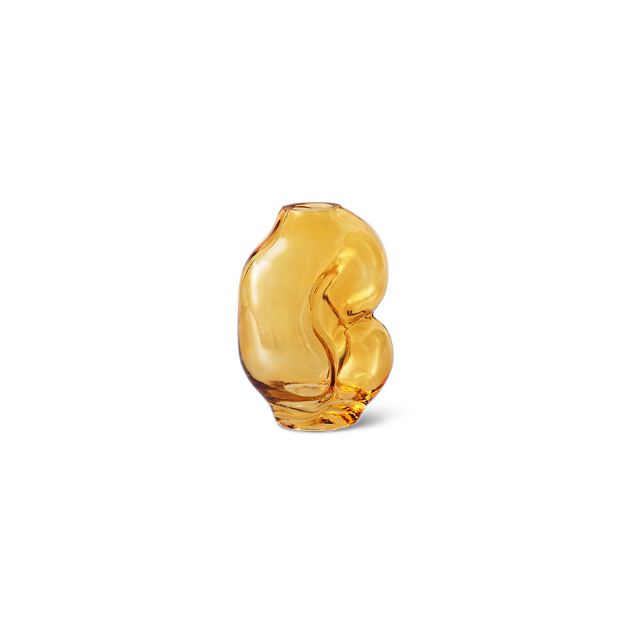 HKliving Gleam glass small vase amber, ca. 18 cm