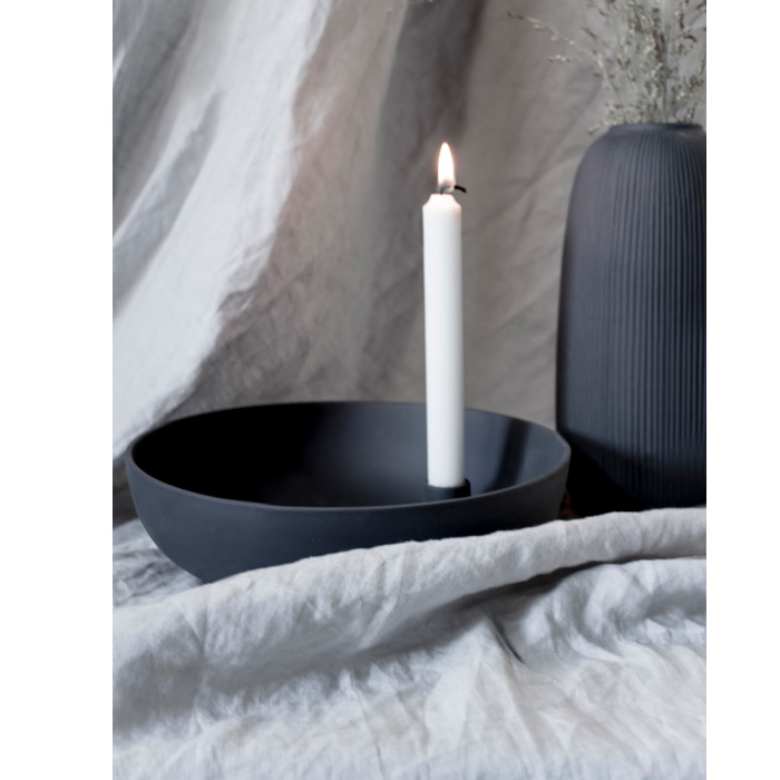 Storefactory LIDATORP Kerzenhalter, XL dark grey candlestick, D. ca. 26 cm 