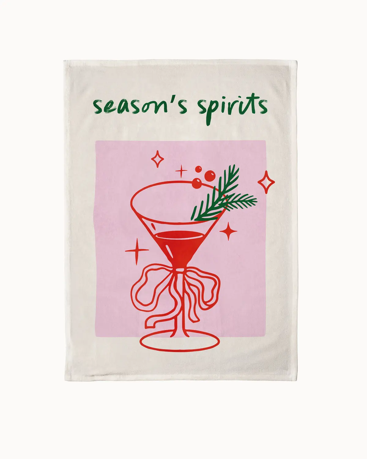 Geschirrtuch cheerful season, Organic Kitchen Towel , Geschirrtuch Weihnachten