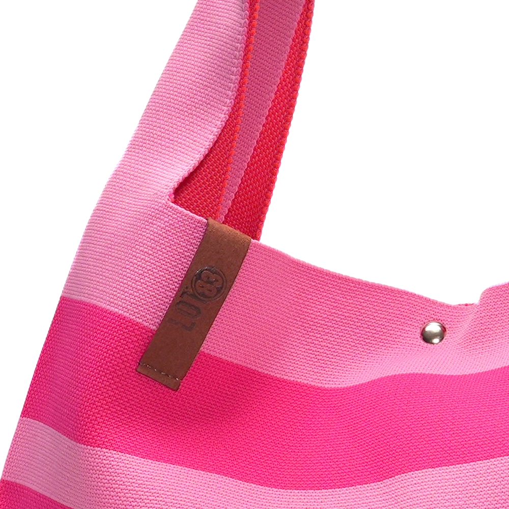 LOT83 Shopper Lois 96, Big Stripes Quer Orange-Pink ca.  45 x 35 cm