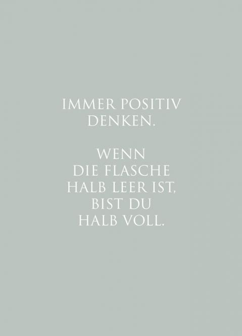 Wunderwort Postkarte "Immer positiv denken…"