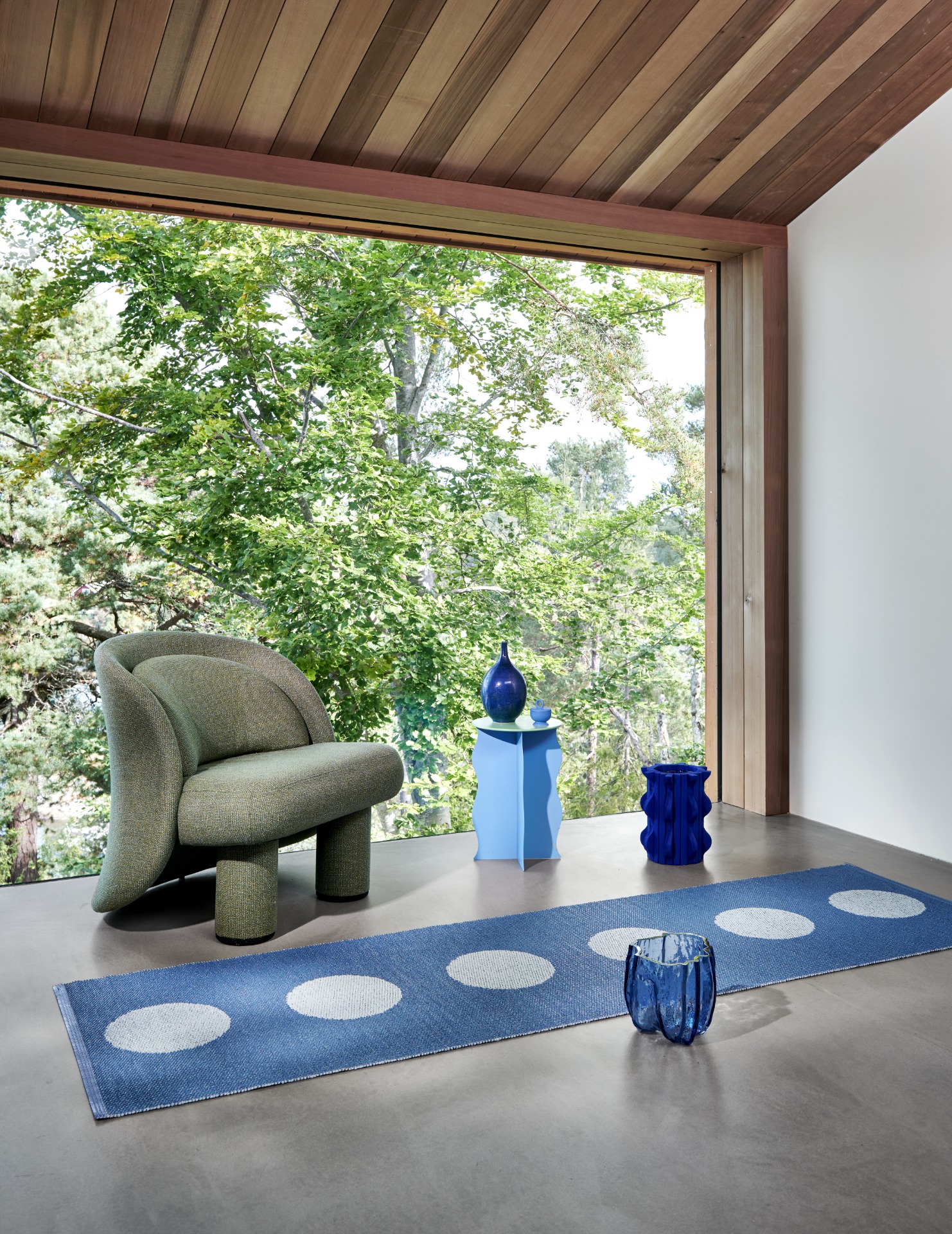 pappelina Teppich Vera Pop River Blue/Blue Fog , ca. 70 x 50 cm