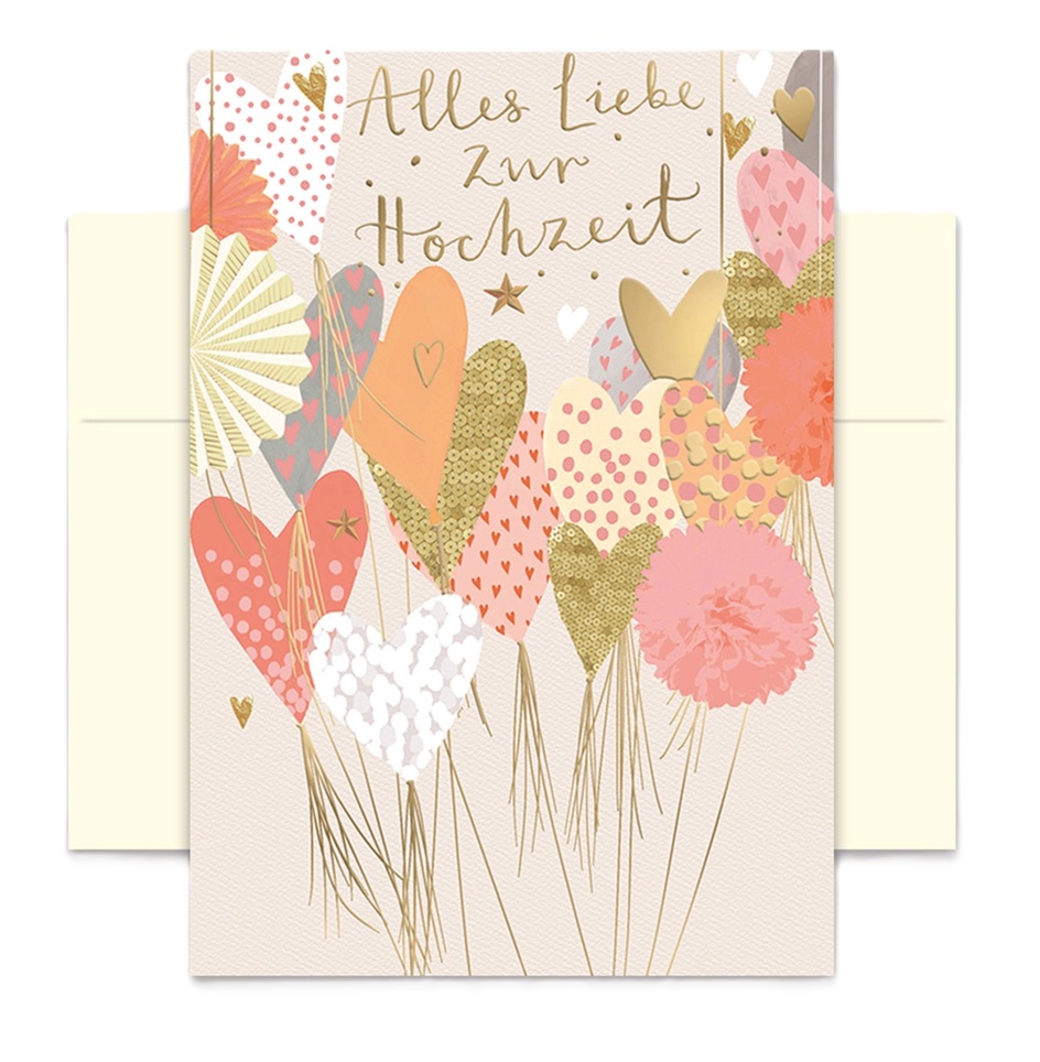 Doppelkarte mit Umschlag Alles Liebe zur Hochzeit