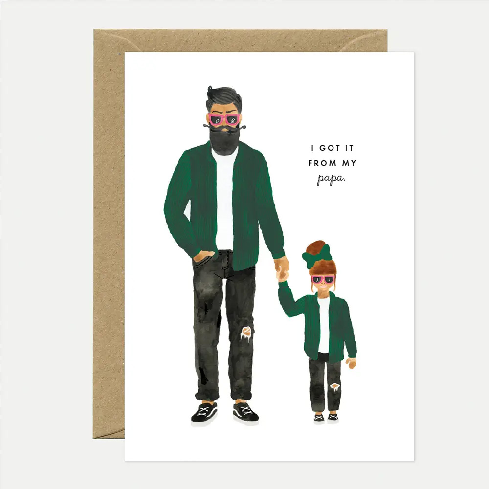 Grußkarte Papa & Tochter mit Umschlag von  ALL THE WAYS TO SAY 