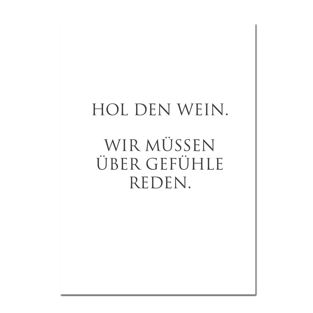 Wunderwort Postkarte "Hol den Wein"