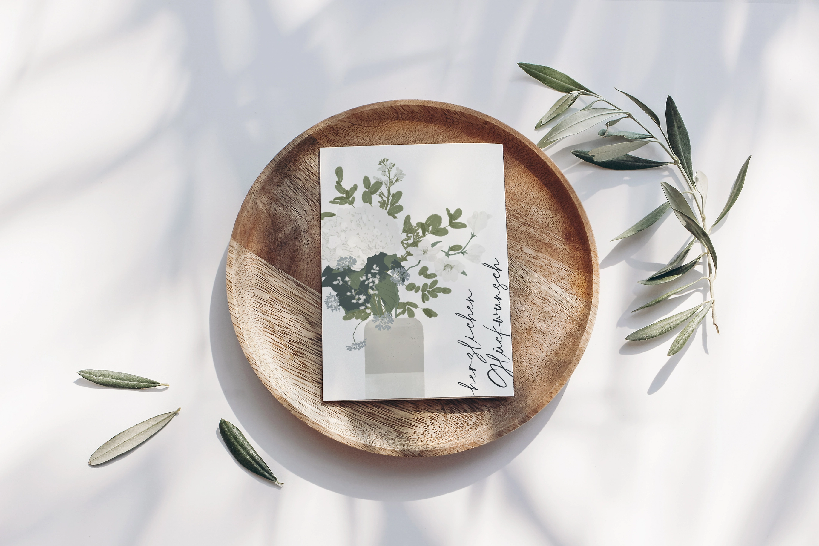 Postkarte Herzlichen Glückwunsch Vasevom Wildblumen Atelier 