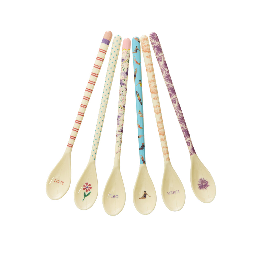 Rice Melamin Latte-Löffel - Blau - Retro Swimster Print Print