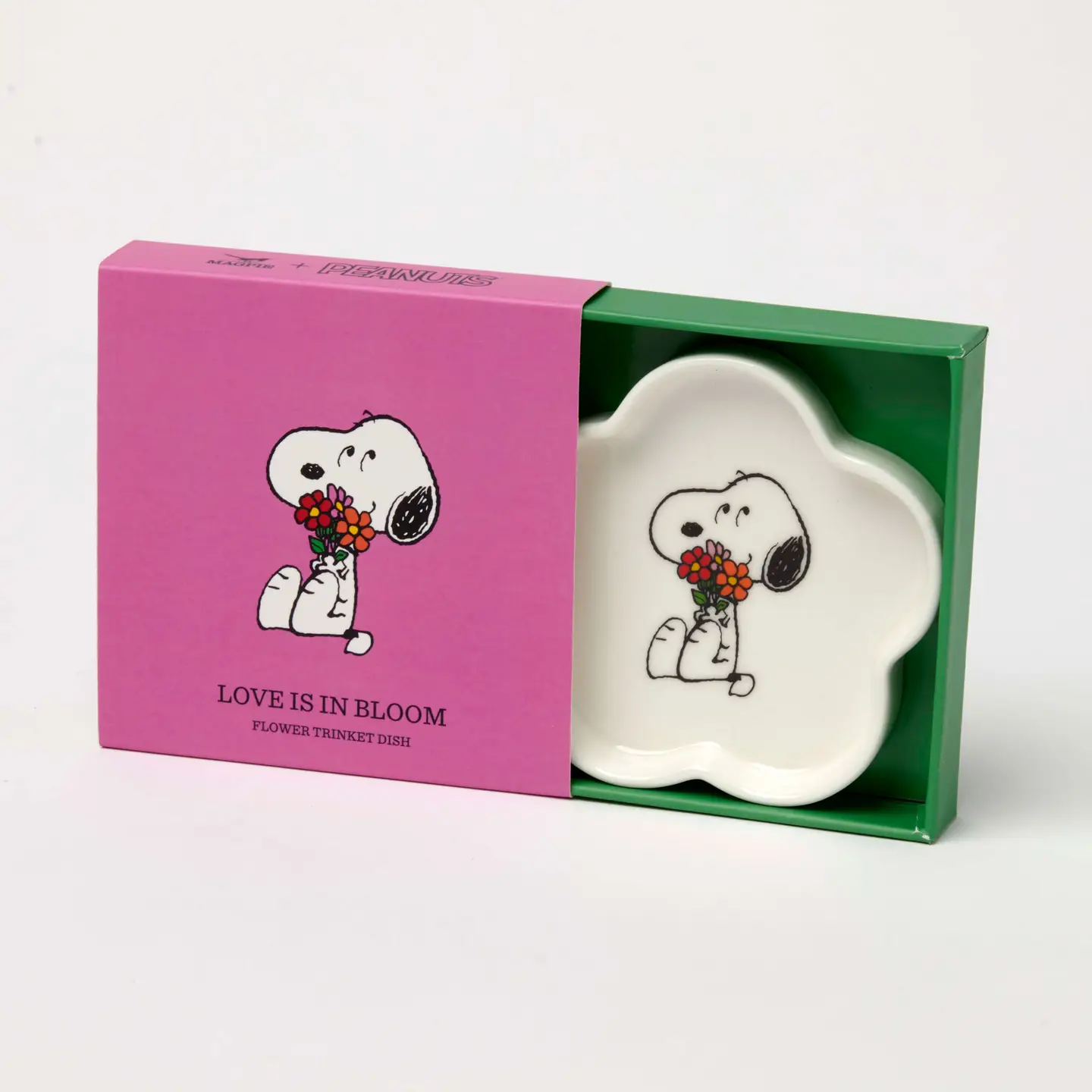 The Peanuts kleine Schale SNOOPY LOVE IS IN BLOOM Snoopy Pin Dish, D. ca.8 cm, weiß 