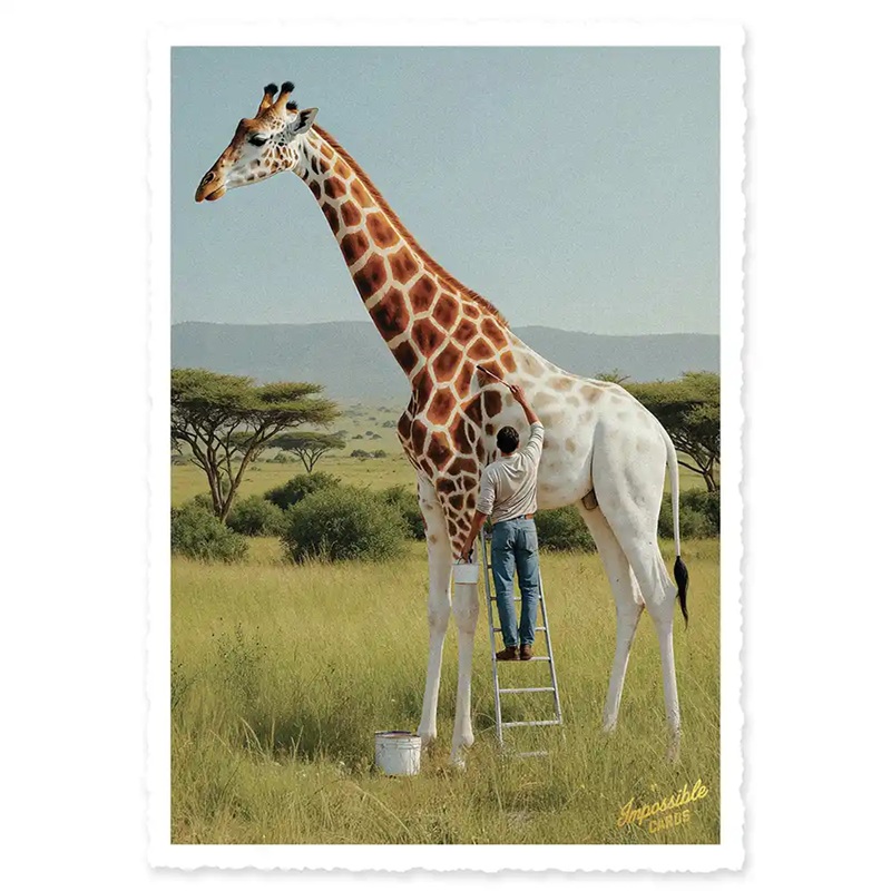 Impossible Card Postkarte *giraffe painting