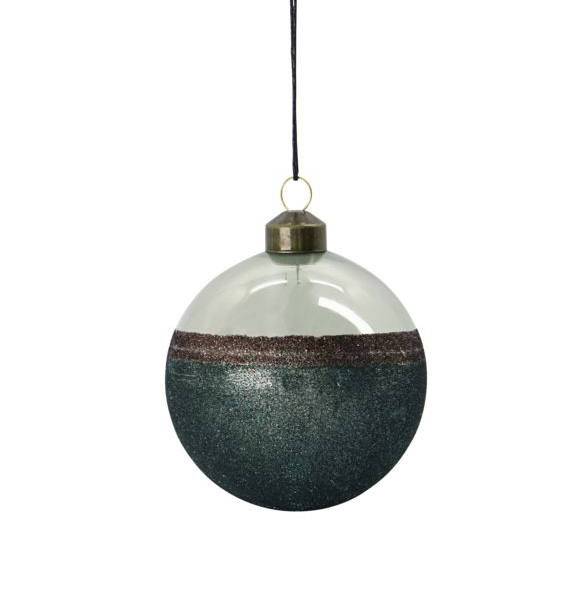  House doctor XMAS Weihnachtskugel " Stripe" von House doctor, Grün, Ornament, Stripe, Green ca. 8 cm, Glas  