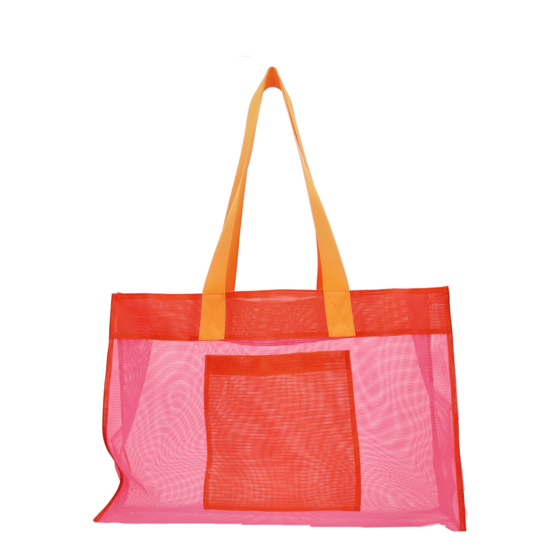 Voyage, Mesh Tasche, pink/orange, ca. 60x40x17cm