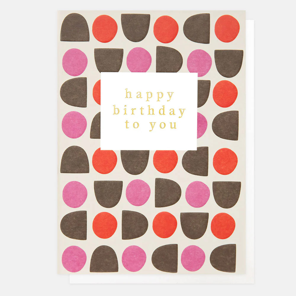 Caroline Gardner Doppelkarte "Happy Birthday To You Dolly Mix Print"Geburtstagskarte, PWK028