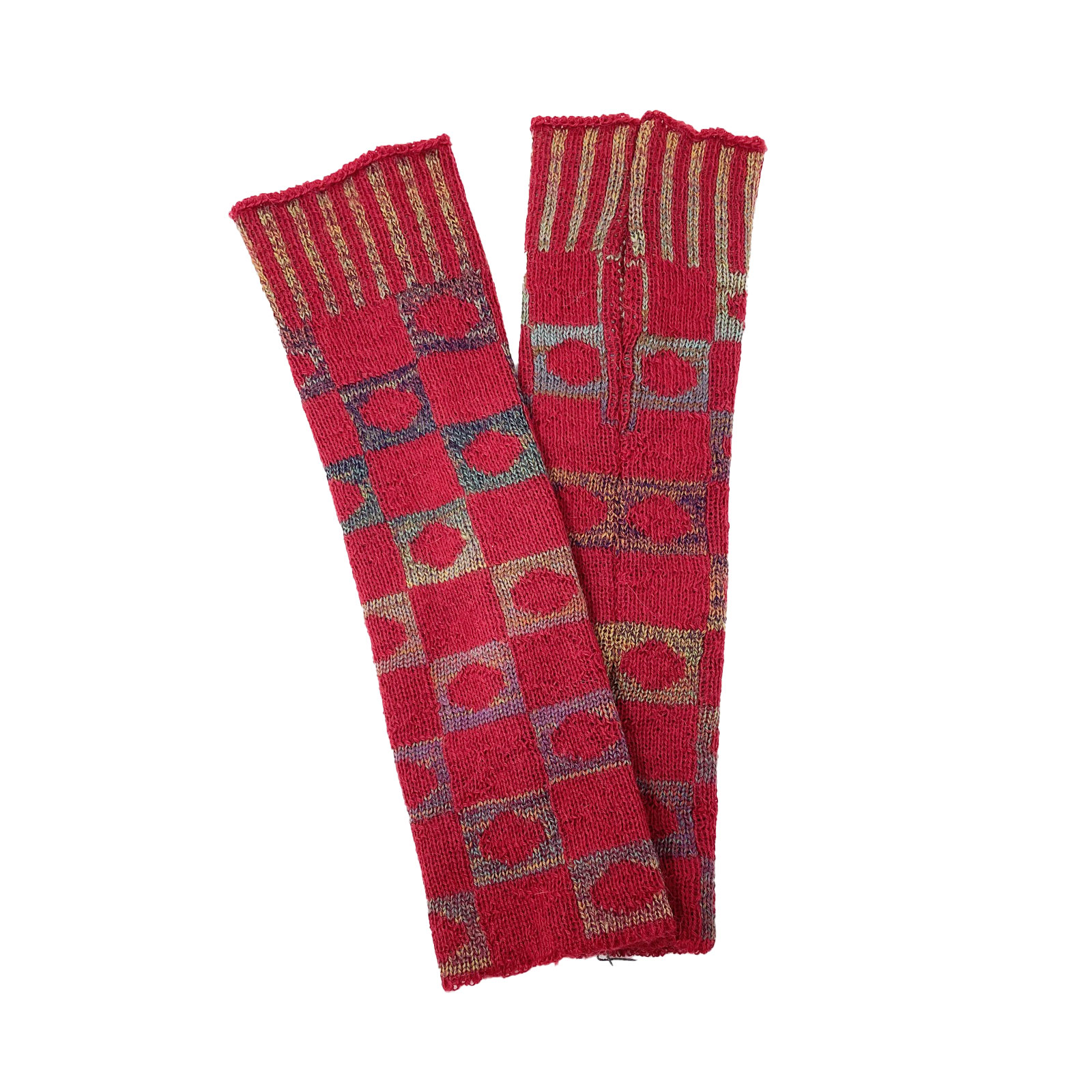 McKernan Handstulpen "QUINTO" ROUGE PALETTE, ca. 27 x 8 cm, 50 % Wolle, 50 % Alpaka, Pulswärmer