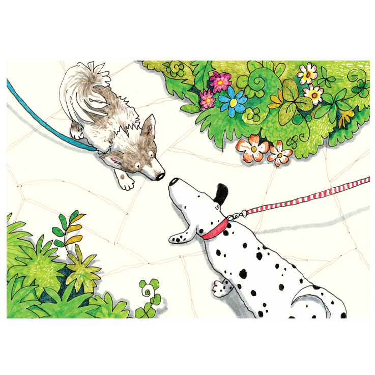 Two Bad Mice Doppelkarte "Fluffy and Dotty"  von Two Bad Mice aus England von Anita Jeram , Hunde