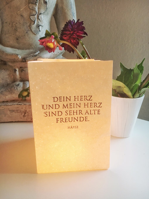 Wunderwort Lichttüte "Dein Herz & Mein Herz" Hāfez