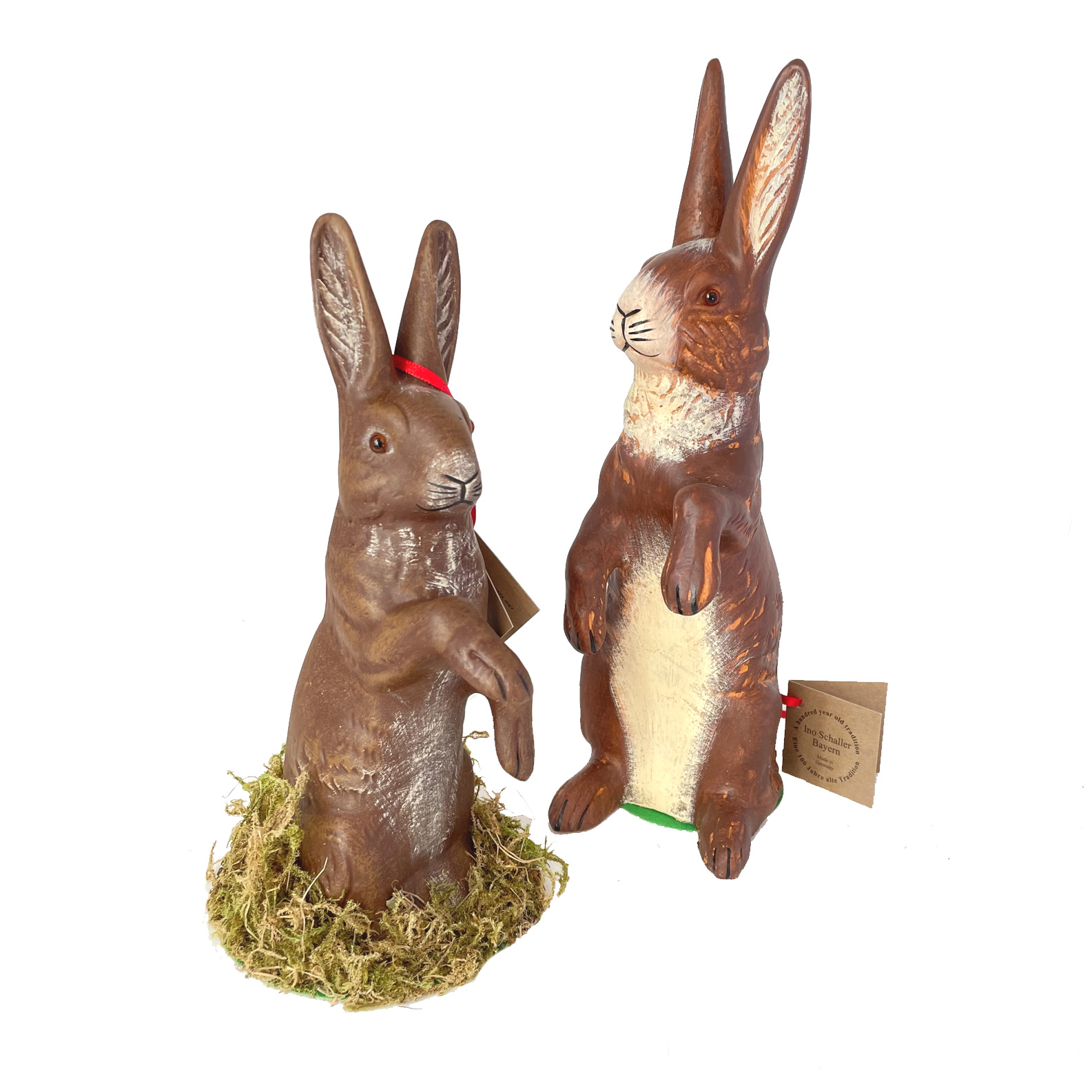 Ino Schaller Hase dunkelbraun stehend, Nostalgie Osterhase von Ino Schaller, Ostern, ca.  26 cm   