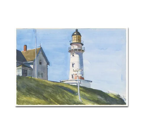 Edward Hopper Postkarte "Light at two lights, 1927"Leuchtturm  , Kunst