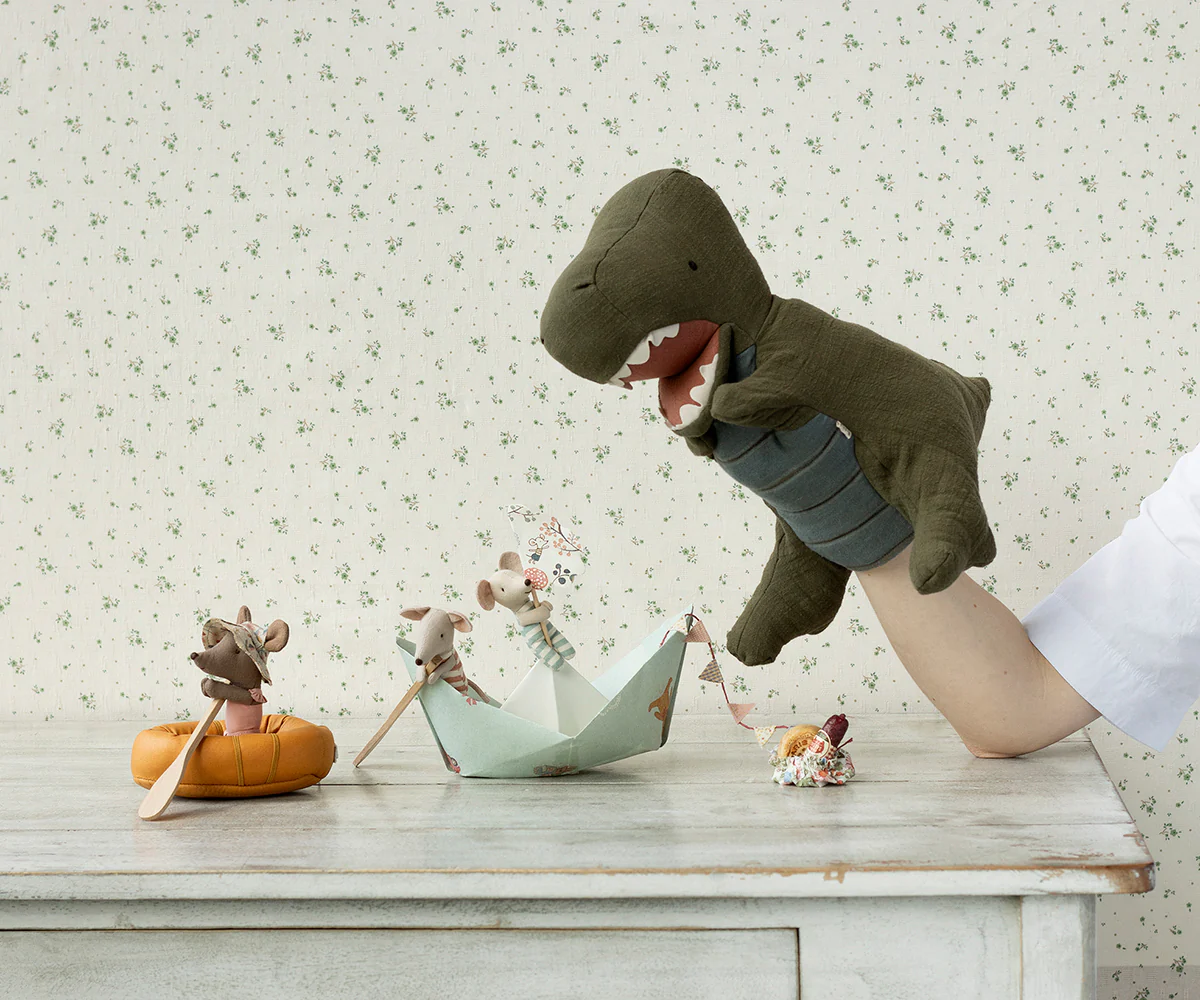 Maileg Ganto-Rex, Handpuppe - Grün, ca. 27 cm