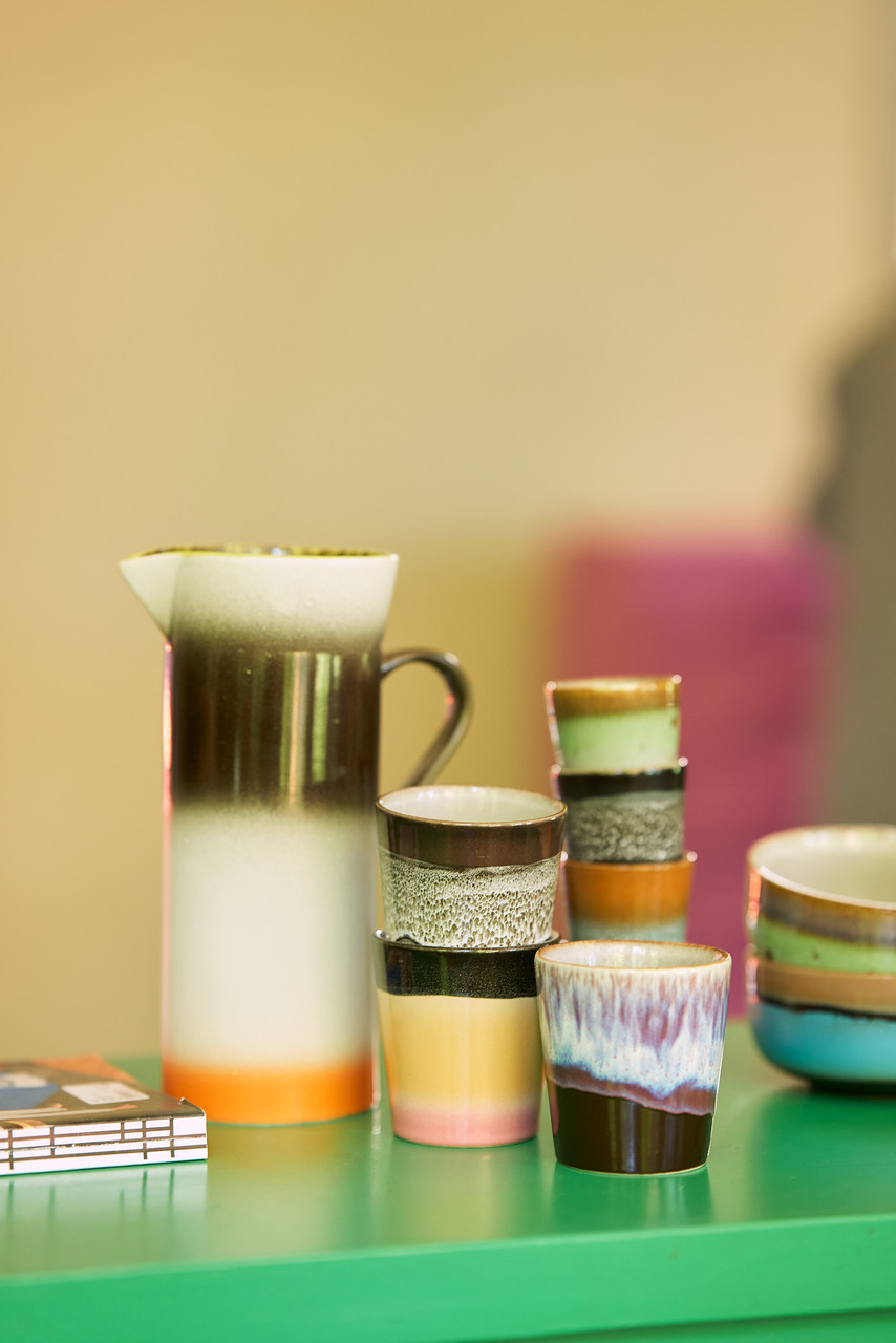 HKliving 70's Kaffee Becher/tea mug, ASH, Siebziger Jahre Geschirr, coffee, Keramik  