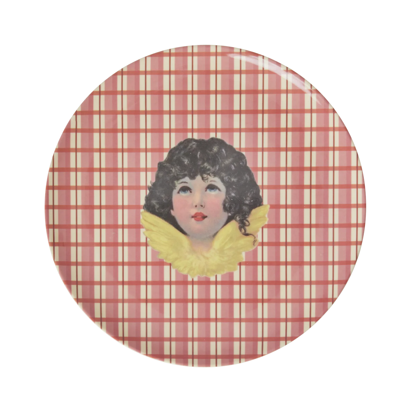 Rice Melamin XMAS Teller, Angel Print Rot , D. ca. 20 cm, Weihnachten   