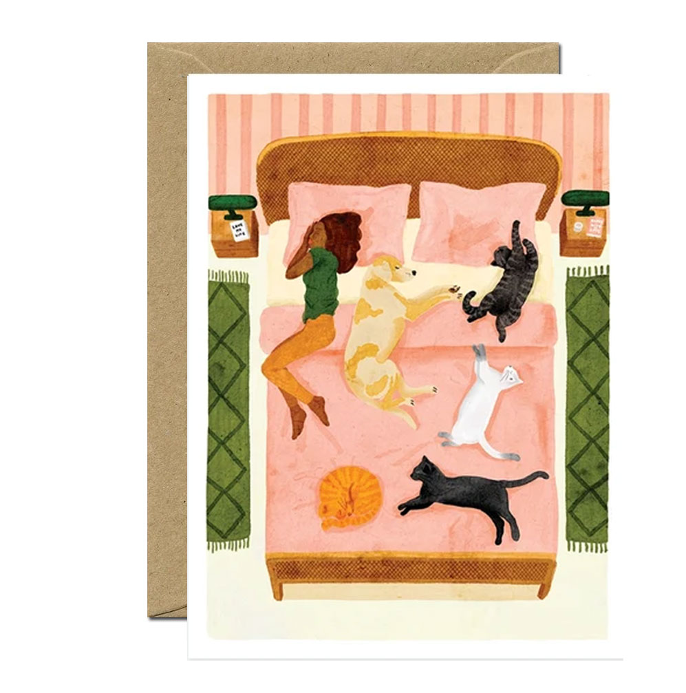 Grußkarte Happy Pets von  ALL THE WAYS TO SAY , Katzen & Hunde