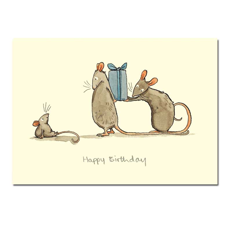 Two Bad Mice Doppelkarte "Happy Birthday " von Two Bad Mice aus England , Mäuse von Anita Jeram 