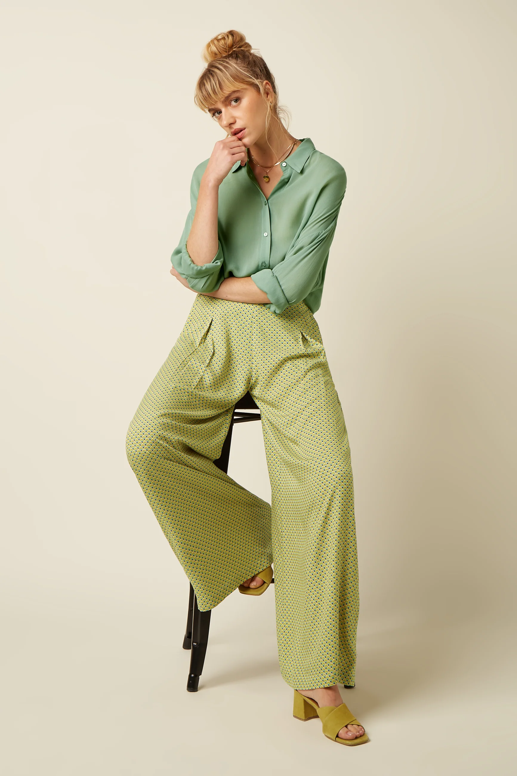 King Louie Antonia Pants Dover , Hose, Farbe Spring Yellow - Dover