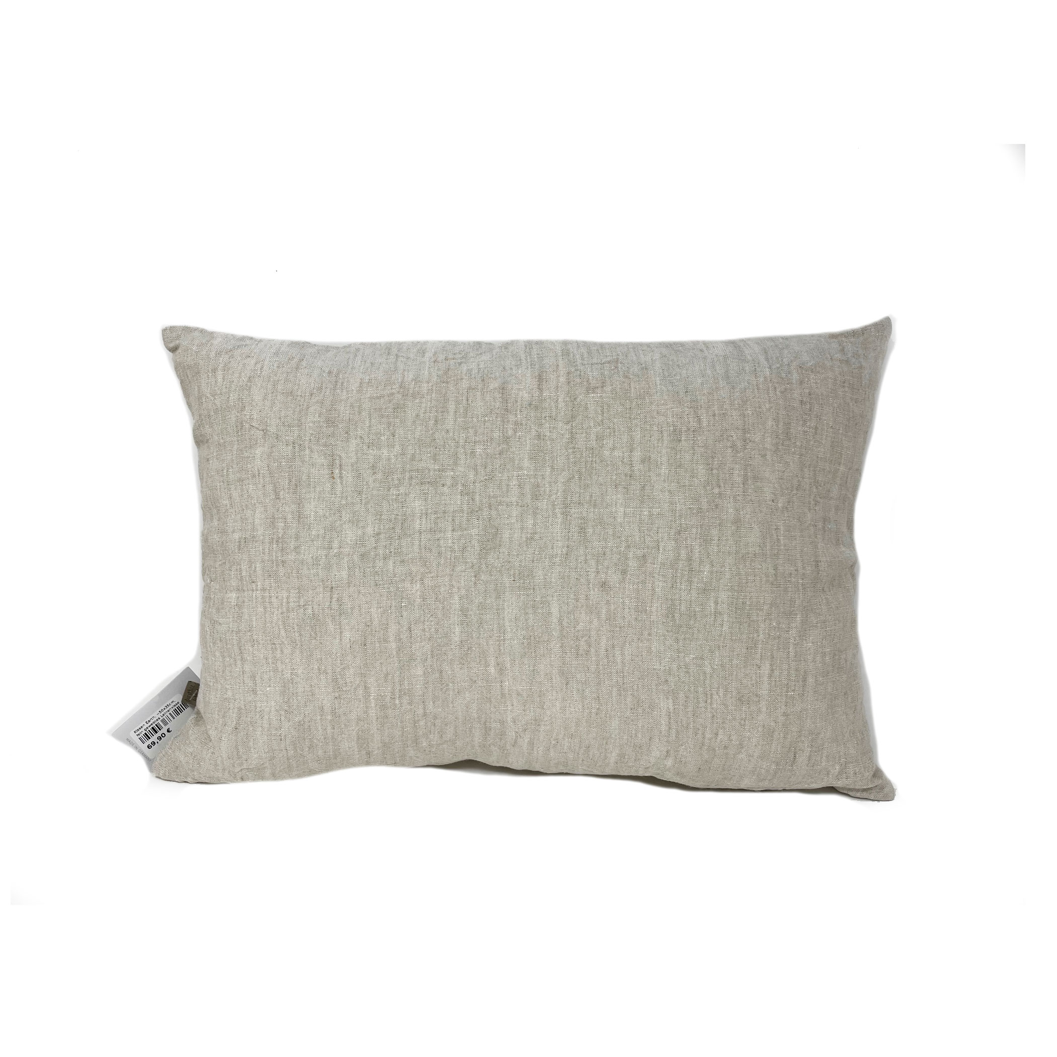 Dorothee Lehnen Kissen Earth, ~50x35cm, fein gewebtes Leinenkissen, Fb. 41 white