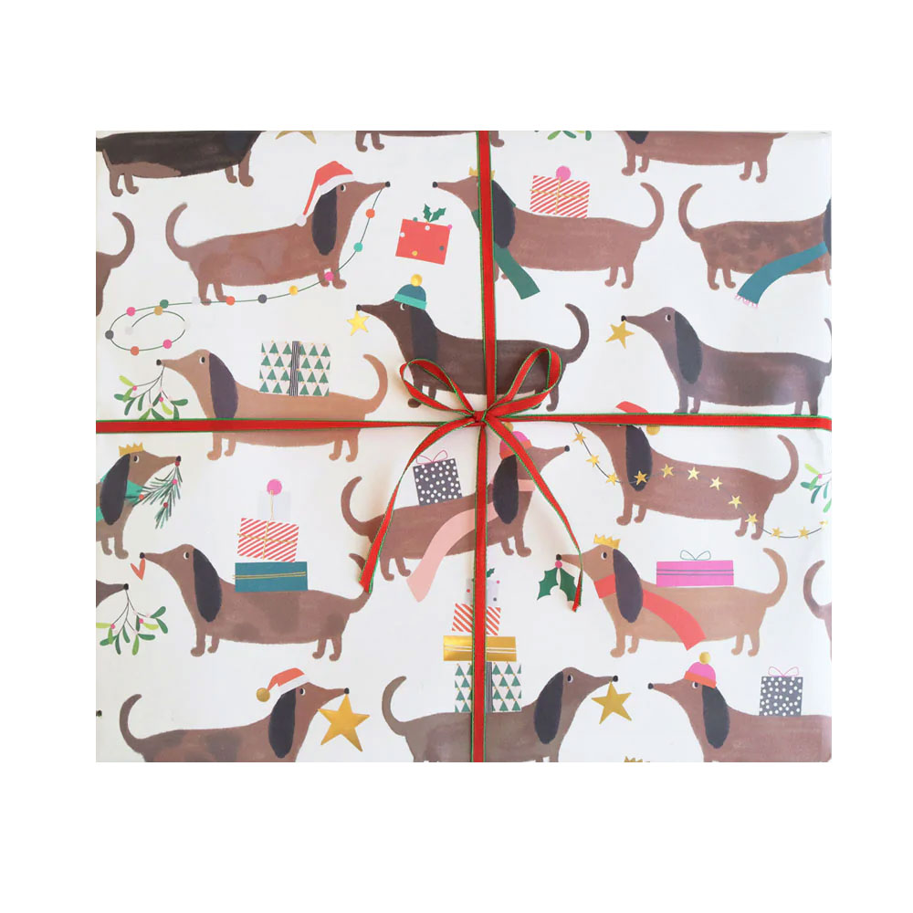 Geschenkpapier Caroline Gardner XMAS - Robin  Rotkehlchen auf dem Zaun  Weihnachtsgeschenkpapier, ca. 50 x 70 cm